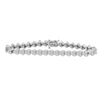 8.51 ct Ladies Round Cut Diamond Tennis Bracelet in 14 kt White Gold 